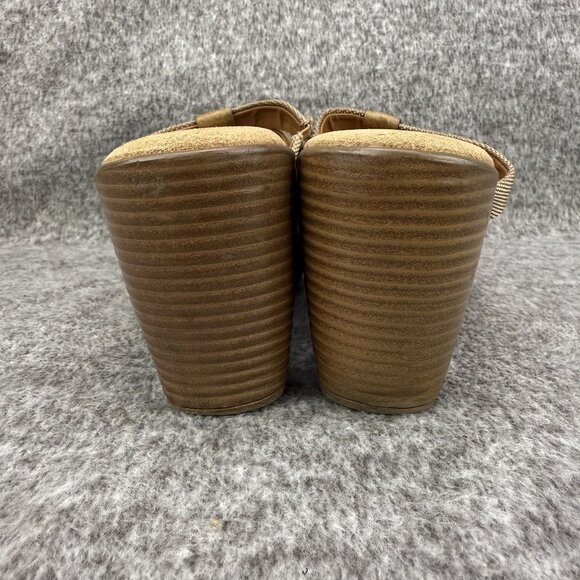 ✅Womens 8M Eddie Bauer Wedge Sandals Leather Upper Slip-On Brown Strappy Casual - Picture 8 of 14